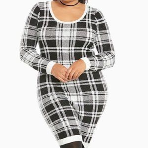 TORRID Black & White Plaid Sweater Dress - Torrid Size 2